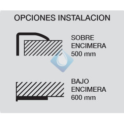 fregaderos sobre encimera mueble 50cm y bajo encimera mueble 60 cm