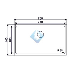 Fregadero para la cocina con forma rectangular (Medidas)