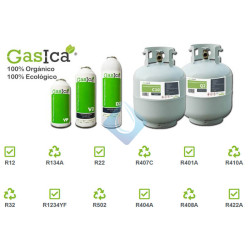 Botellas Gas refrigerante orgánico GASICA V2 sustituto R22/R407/R290 y R410A