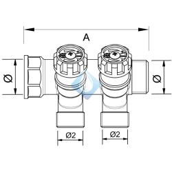 Colector con valvula 3/4"