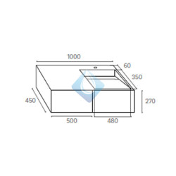 Mueble lavabo suspendido medidas 100cm