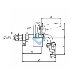 Grifo Jardin cierre especial Seguridad 3/4" con candado