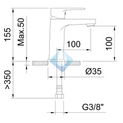 Grifo de lavabo monomando medidas