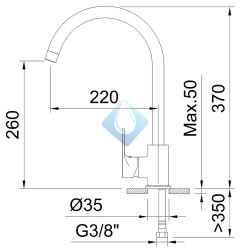 Grifo de cocina monomando Rocket dimensiones