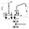 Grifo fregadero bimando encimera industrial