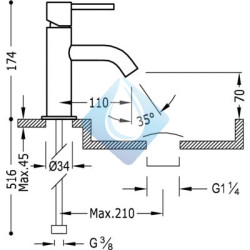 Lavabo  Monomando  Volante  Con aireador  Superficie StudyColor by TRES