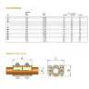 Abrazadera de reparación tuberia de cobre 22 Ø GEBO