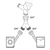 Racord doble conexion lavadora / lavavajillas  3/4"