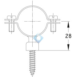 Abrazadera para tubos de descarga 26x28 mm