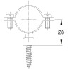 Abrazadera para tubos de descarga 26x28 mm