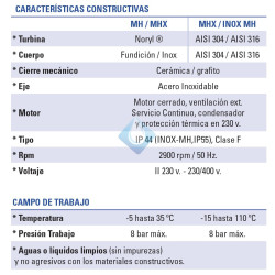 Bomba centrifuga Multicelular MH-80.M  0.75 veneto