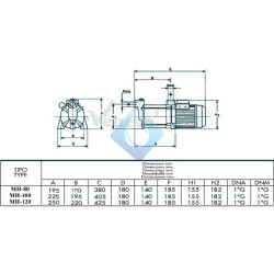 Bomba centrifuga Multicelular MH-80.M  0.75 veneto