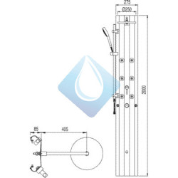 Columna de ducha termostática AVAN-TRES Ducha fija anticalcárea Ø 250 mm