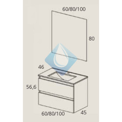 Mueble + Lavabo + Espejo acabado blanco