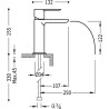 Monomando lavabo LOFT-TRES con acabado ámbar