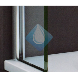 Mampara ducha 80 vidrio transparente 6 mm acabado cromo