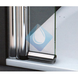 Mampara ducha 105 Fijo + abatible  vidrio transparente 6/6 mm acabado cromo