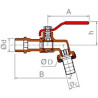 Grifo riego Jardin manguera 1/2" x 3/4" PN25 UNE-E